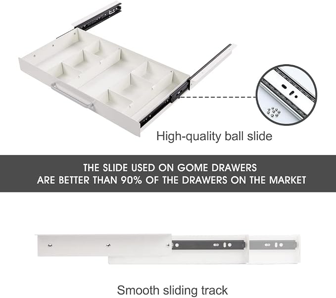 Large Size Under Desk Slide out Pencil Drawer White - Image 6