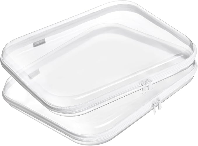 Hard Sided Clear Zipper Case for Storage- Professional-Grade Plastic Clear by Unknown