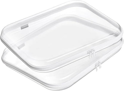Hard Sided Clear Zipper Case for Storage- Professional-Grade Plastic Clear by Unknown