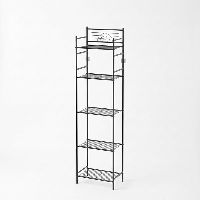 LEEDA 5-Tier Metal Shelving Unit, Sturdy Bathroom Storage Shelf & Free Standing - Image 6