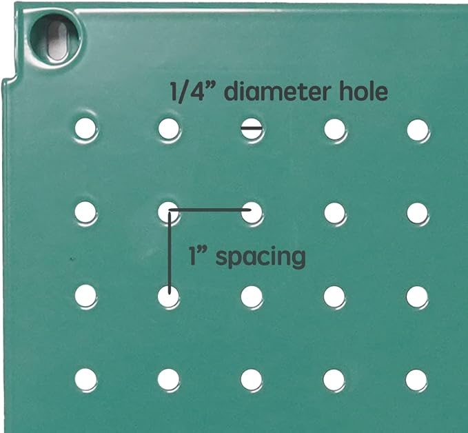 Metal Pegboard 12-Inch Tall x 16-Inch Wide Heavy Duty Wall Organizer - Image 3