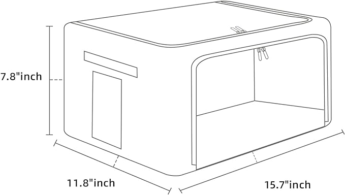 FHSQX 2 Pack Clothes Storage Bins Foldable Metal Frame Storage Box Linen Fabric - Image 4