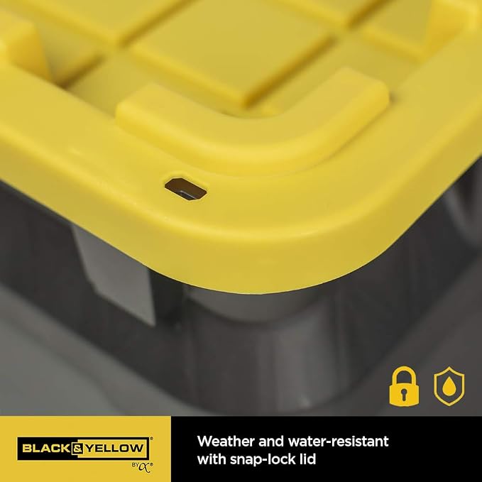CX BLACK & YELLOW, 5-Gallon Heavy Duty Bucket Tough Storage Container & - Image 5