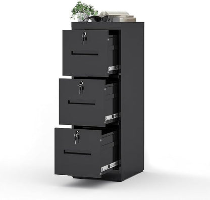 3 Drawer File Cabinet with 3 Locks, Metal Filing Cabinet Heavy Duty Vertical by EKJOfficials