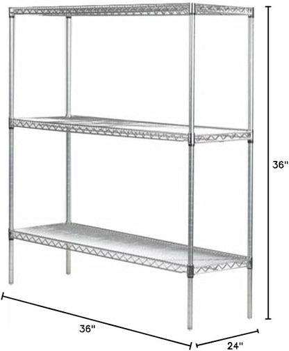 Omega 24" Deep x 36" Wide x 36" High 3 Tier Gray Starter Shelving Unit - Image 3