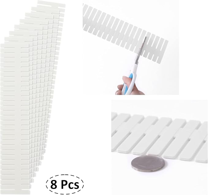 14.5 in White Adjustable Drawer Dividers, TWUTGAYW 8PC DIY Grid Drawer - Image 7