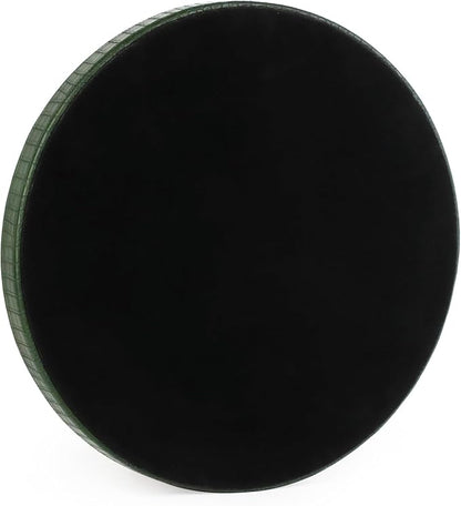 HofferRuffer Round Serving Tray 20'', Elegant Faux Leather Circle Ottoman Table - Image 9