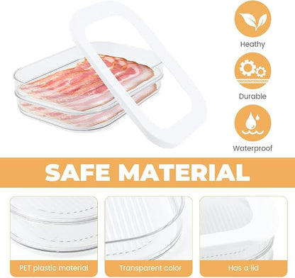Deli Meat Container for Fridge, 2 Tier Stackable Clear Deli Meats Containers - Image 3