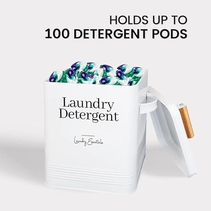 Simplation Laundry Detergent Container, Modern Farmhouse Storage Box - Image 3
