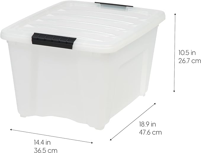 IRIS USA 32 Qt Stackable Plastic Storage Bins - Image 2