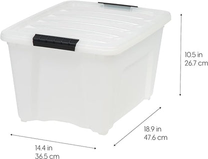 IRIS USA 32 Qt Stackable Plastic Storage Bins - Image 2