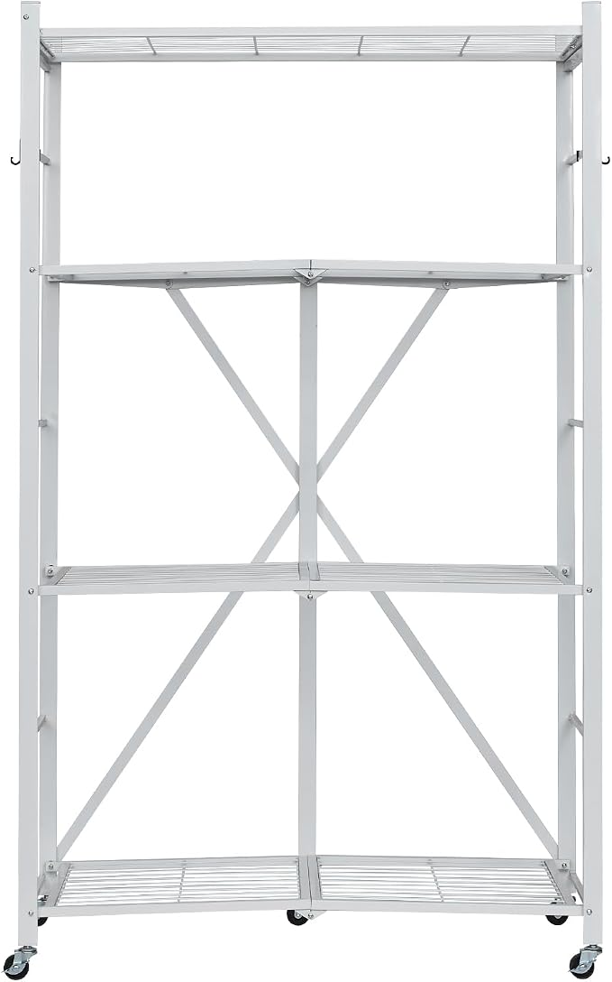 VEVOR 4-Tier Foldable Storage Shelf, 36W x 21D x 60 H Inch Folding Metal Rack - Image 9