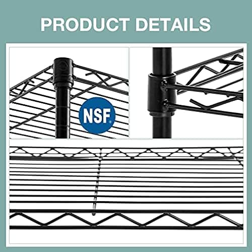 PayLessHere | 5-Tier Wire Shelf | 24"x14"x60" | Black | Heavy-Duty Storage - Image 5