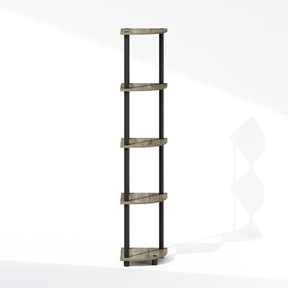 Furinno Turn-N-Tube Storage Shelves, 5-Tier Book Shelf, Corner Shelf - Image 9