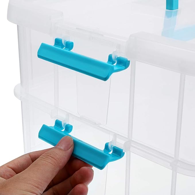 JUXYES 2-Tiers Stack Carry Storage Box - Image 5