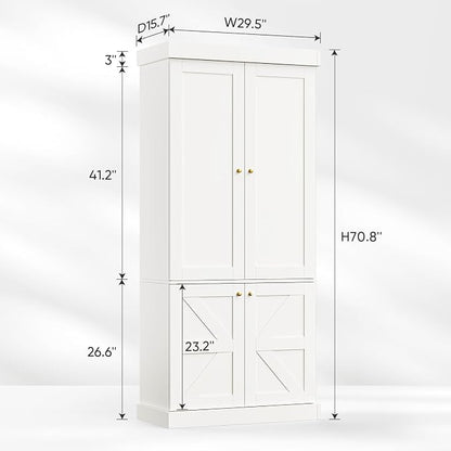 Vyre 70.8" Tall Farmhouse Kitchen Pantry Cabinet - Image 2
