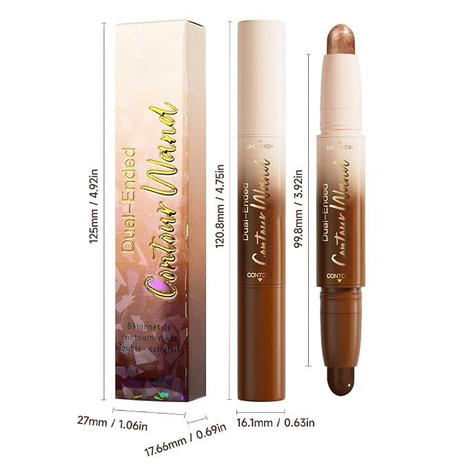 evpct Black Cocoa & Bronzer Shimmer Cream Contour Stick Face Body Makeup Dual - Image 7