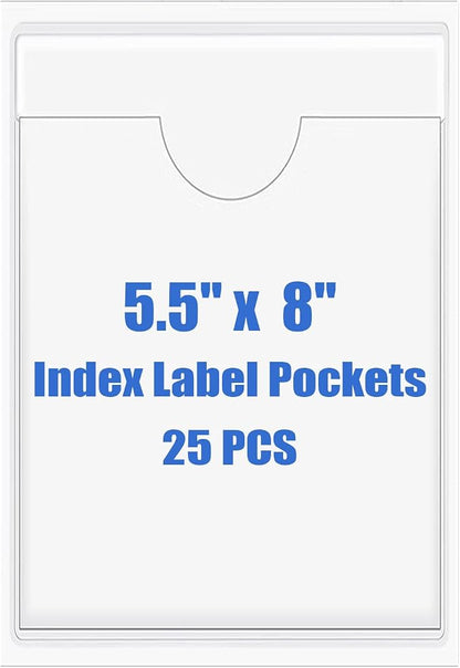 Origin-Joy 25 PCS Self-Adhesive Index Label Pockets by Origin-Joy