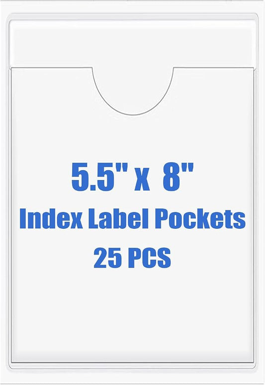 Origin-Joy 25 PCS Self-Adhesive Index Label Pockets by Origin-Joy
