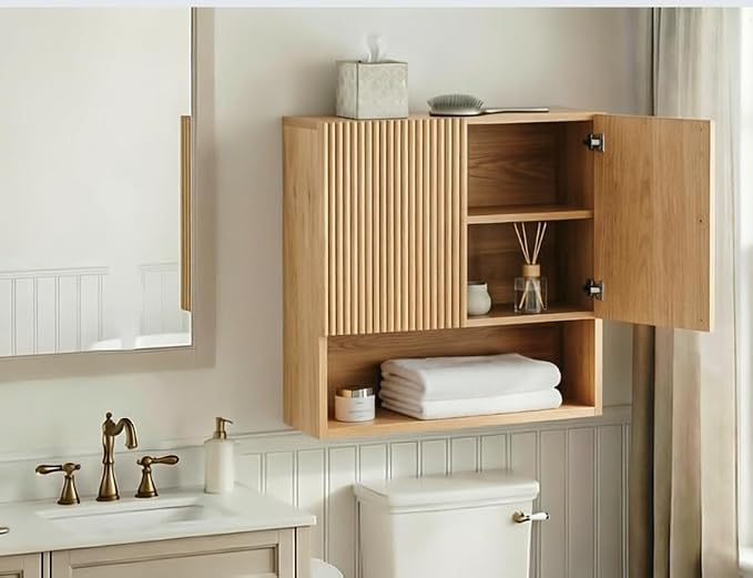 Natural Bathroom Wall Cabinet - Image 4