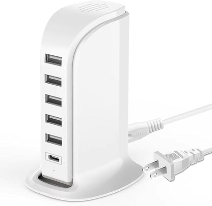 USB Charging Station for Multiple Devices, 40W Multiport Charger Tower by Unknown