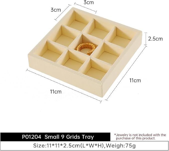 Dark Blue Jewelry Display Tray Ring Necklace Earring Bangle Organizer - Image 6