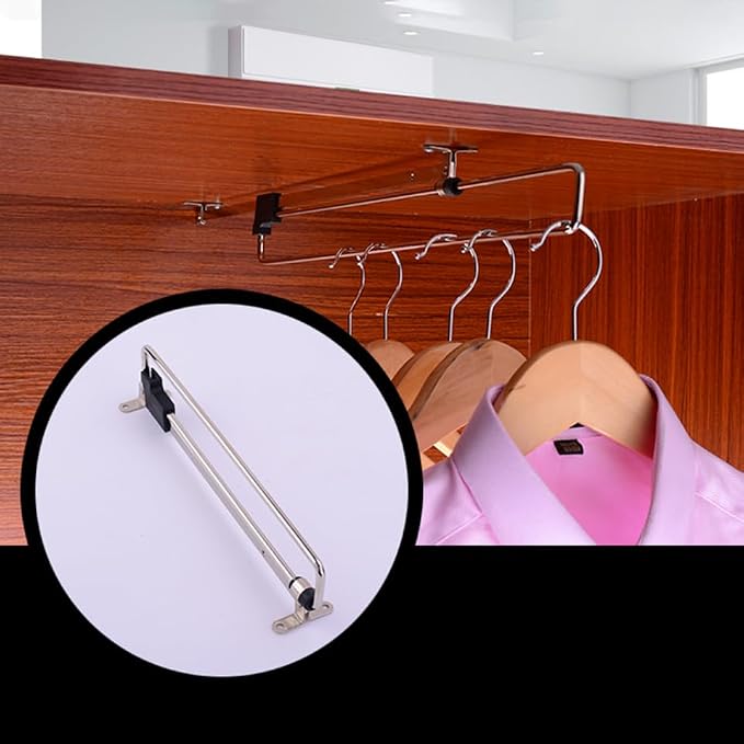 ABOOFAN 3 Pcs Retractable Closet Rod Sliding Clothes Hanger - Image 3