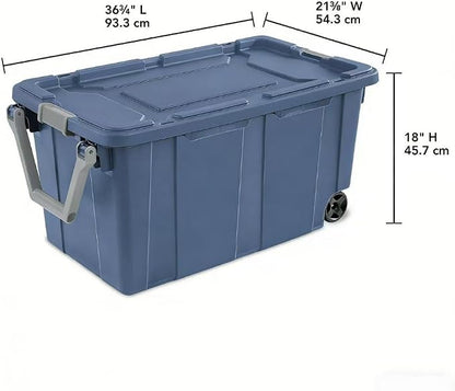 Extra-large wheeled storage box, 40 gallons sturdy plastic storage box - Image 2