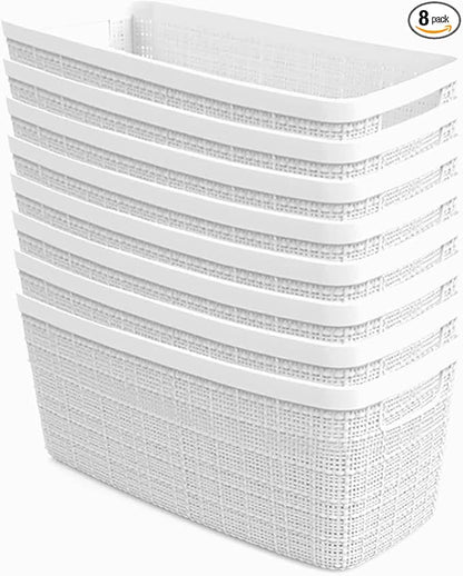 Curver Set of 8 Slim 6.8L Jute Decorative Plastic Organization and Storage by Curver