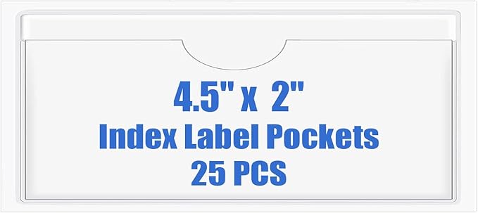 Origin-Joy 25 PCS Self-Adhesive Index Label Pockets by Origin-Joy