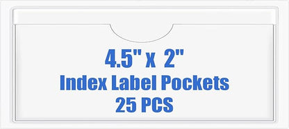 Origin-Joy 25 PCS Self-Adhesive Index Label Pockets by Origin-Joy