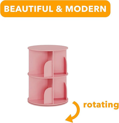 SpaceAid 2 Tier Rotating Bookshelf Tower, Spinning Bookcase Lazy Susan - Image 7