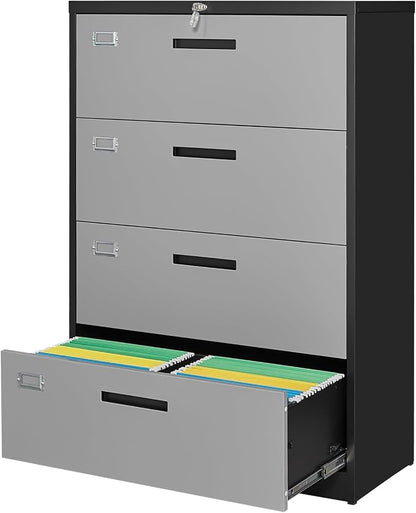 4 Drawer File Cabinet, Lateral Filing Cabinets by PEUKC