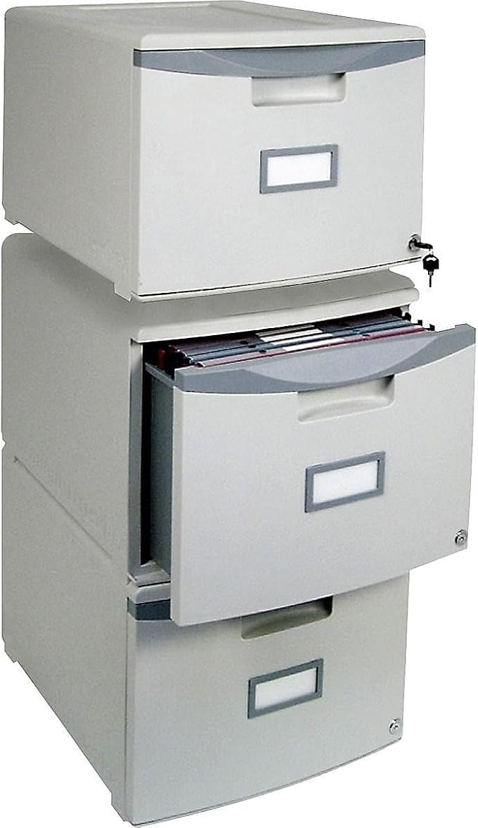 Storex Plastic One-Drawer File Cabinet – Locking Document Organizer - Image 4