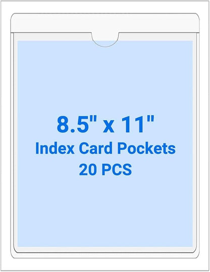 20 PCS Clear Self Adhesive Plastic Label Pockets, Top Loading Business & by Kvatr-X