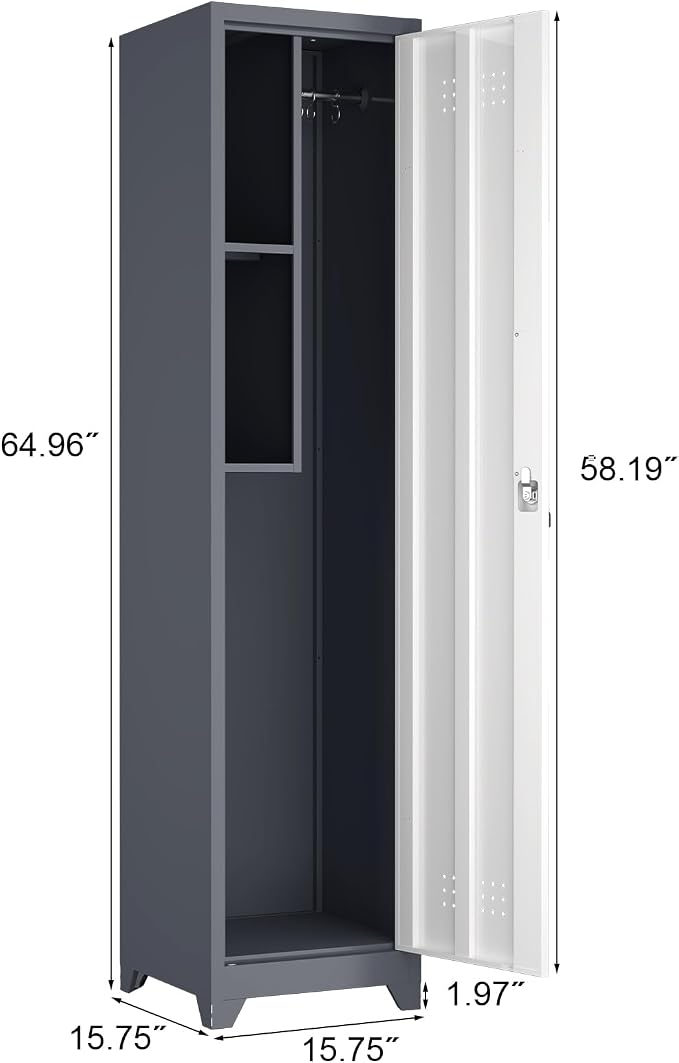 Metal Broom Storage Cabinets, Narrow Cabinet - Image 3