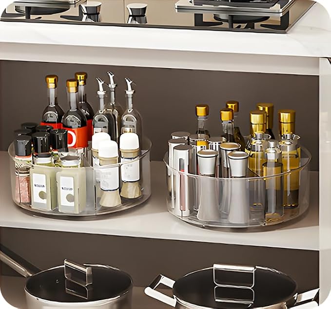 360° Rotating Makeup Organizer 11.5" Clear Turntable Lazy Susan Organizer - Image 6