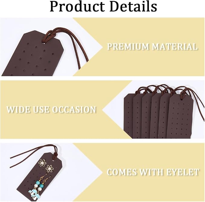 6Pcs PU Leather Stud Hanging Case 32 Holes Portable Pierced Earring Display - Image 6