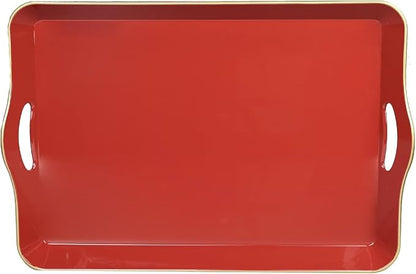 Spsyrine Large Red Decorative Tray, Elegant Plastic Serving Tray by Spsyrine