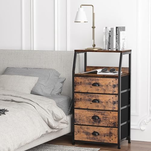 Furnulem Tall Night Stand, Bedside Table - Image 2