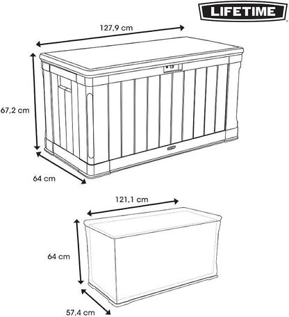 LIFETIME 60186 Heavy-Duty Outdoor Storage Deck Box, 116 Gallon, Desert - Image 7