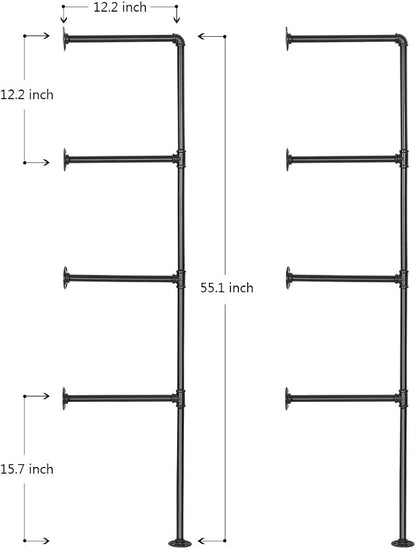 LIANTRAL Industrial Wall Mount Iron Pipe Shelf, DIY Open Bookshelf, Retro - Image 3