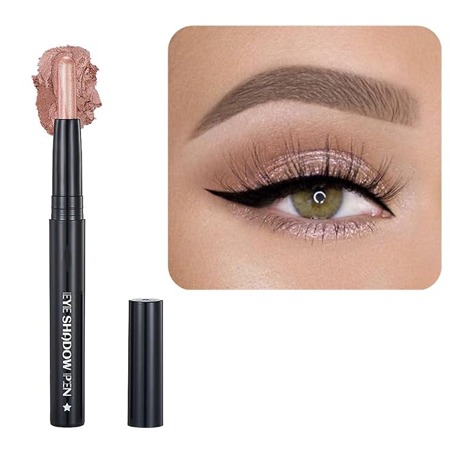 Light Gold Eyeshadow Stick Makeup, Cream Shimmer Eye Shadow Pencil, by SAUBZEAN