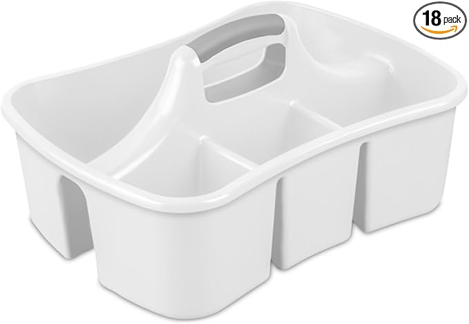 Sterilite Divided Ultra Caddy, Portable Storage to Hold Bathroom and Cleaning by Sterilite