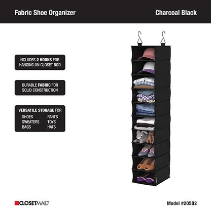 ClosetMaid 10-Shelf Fabric Hanging Shoe Storage Organizer - Image 5