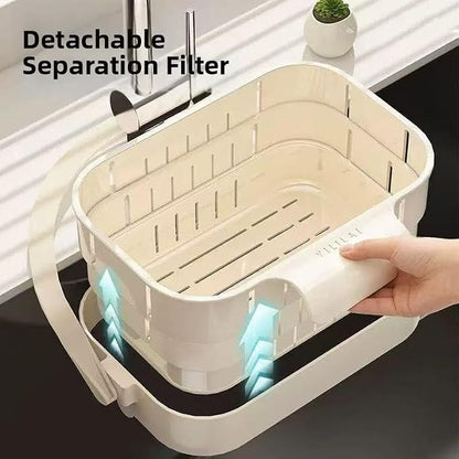 Foldable Hanging Kitchen Sink Drain Basket, No-Drill Hanging Food Catcher - Image 6