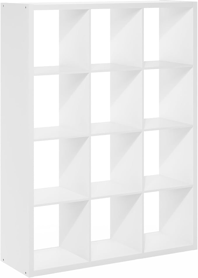 Furinno Cubicle Book Shelf, 12-Cube Bookshelf, Extra Thick Frame Reversible - Image 9
