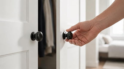 trust4care 2-Pack Extra Large Matt Black Bifold Closet Door Knobs - Image 2