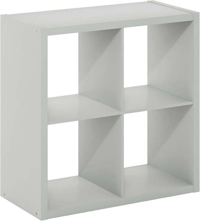 Furinno Cubicle Open Back Decorative Cube Storage Organizer, Light Grey | 14.6" - Image 10