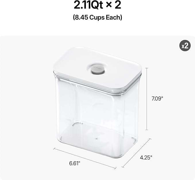 VAKUEN Premium Airtight Food Storage Containers, Rectangular 2PC-SET, Smart - Image 3